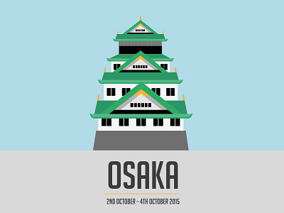 Osaka Castle WIP castle colour illustration japan osaka travel typography wip