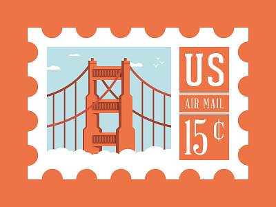 San Francisco Stamp bridge golden gate illustration postage san francisco stamp us