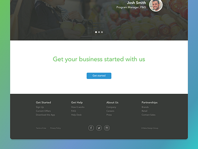 Landing Page Footer branding business column cta design footer landing layout page web