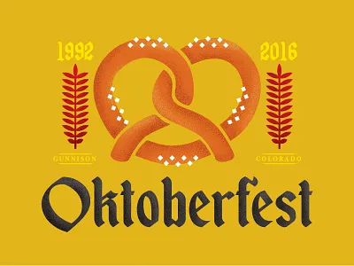 Oktoberfest Exploration 1 colorado gunnison illustration mustard oktoberfest pretzel stipple
