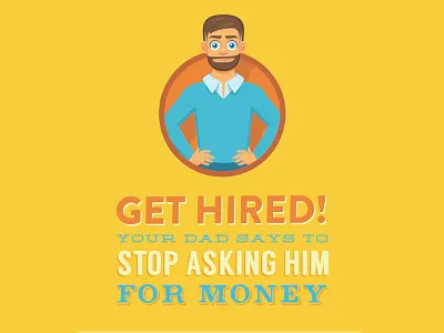 Dad Says chromatic college dad illustration money poster typography university