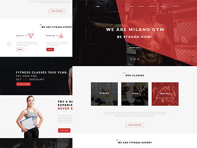 Milano Psd Layout | Psd For Gym design ui ux web