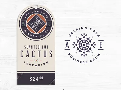 Succulent Farm Branding branding geometric hangtag logomark plants succulent western wip