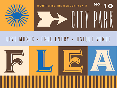 FLEA Summer! denver flea market illustration retro typography vintage