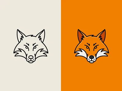 Fox animal fox logo mark pictogram symbol