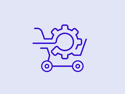 Car parts webshop icon branding car cart ecommerce icon identity line lines logo parts shopping