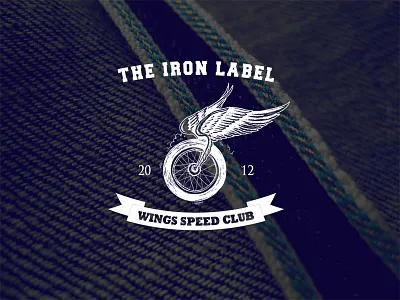 The Iron Label Wings Speed Club apparel brand branding design bw clothing denim flat design illustration logo logo design streetwear