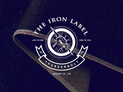 The Iron Label Thunderbolt apparel brand branding design bw clothing denim flat design illustration logo logo design streetwear