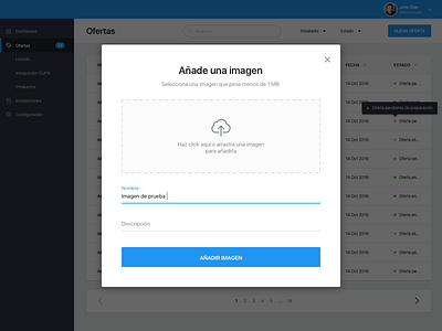 Upload image add clean dashboard design simple ui upload ux