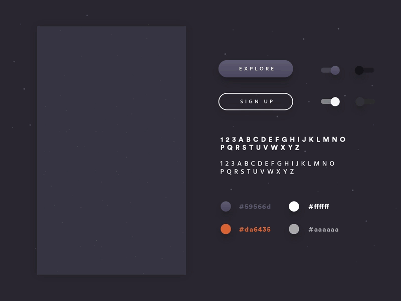 Horizn splash & basic styleguide anitmation design gif illustration interface kyran leech minimal ui