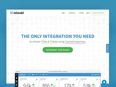 Interakt Homepage home page inetrakt saas site tools ui web design