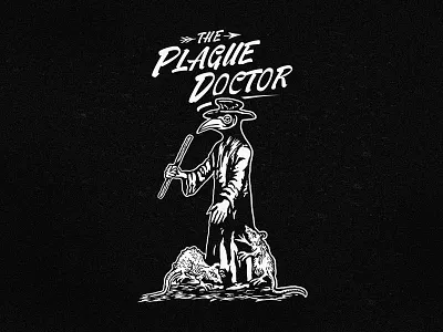 The Plague Doctor black and white brand branding cult details illustration merch myth