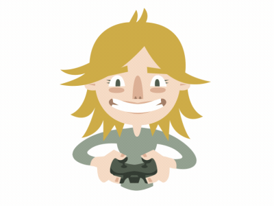 Player 2 2d animation character controller flat game gif illustration loop vector vector art