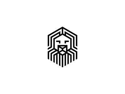 Lion logo hexagon icon lawyer line lion logo logomark mark monoline strong symbol