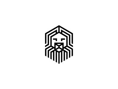 Lion logo hexagon icon lawyer line lion logo logomark mark monoline strong symbol