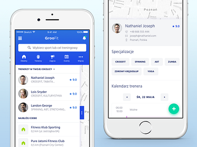 Groofit app class events finder fitness groofit gym ios mobile personal results trainers