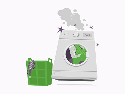 #TBT Washing Machine Gone Batshit Cray crazy fun illustration washing machine