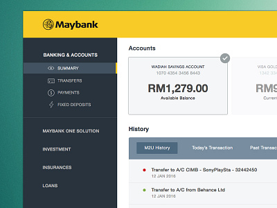 Maybank2u Website Redesign Practice banks dashboard malaysia maybank redesign website