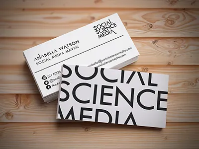 Business Card Design business card graphic design icons media social typography white