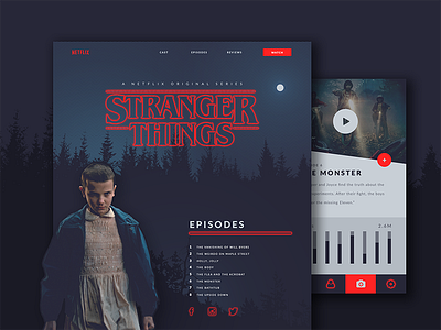 Stranger Things Responsive Design design mobile netflix responsive scary spooky strange stranger strangerthings ui ux web