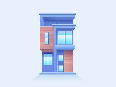 House 6 blue house illustration room