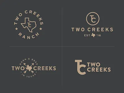Two Creeks Ranch Logo Rd 1 arrows brand branding iron ranch star state texas