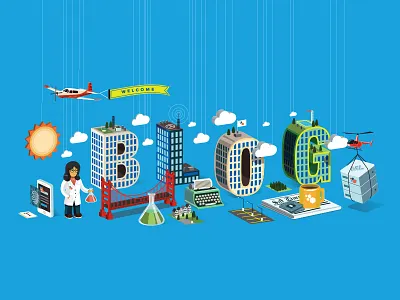 Sift Science Blog Header 3d art design illustration san francisco sift science vector web design