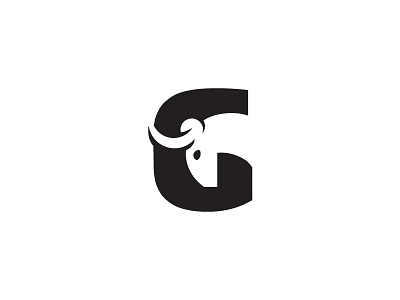 G + Black Wildebeest animal black wildebeest bold masculine brand branding elegant professional innovative film movie video g monogram initial name production logo identity logotype typography negative space smart creative strong solid