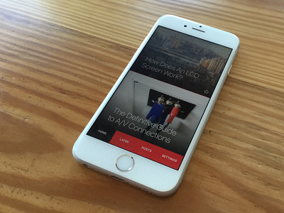 Social Application ios iphone 6 on device red ui ux