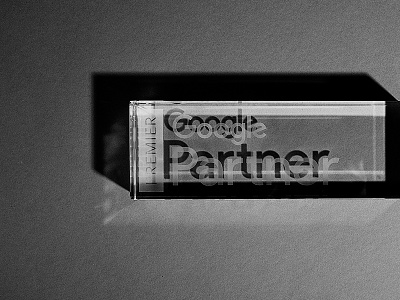 Google Partners Welcome Kit 3d award direct mail film noir trophy