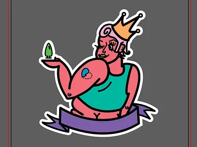 yaaas, queen booty chix illustration uneven lines