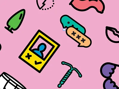 consent is cool illustration pattern pink