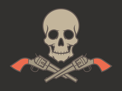 Piracy! illustration pistols skull vector