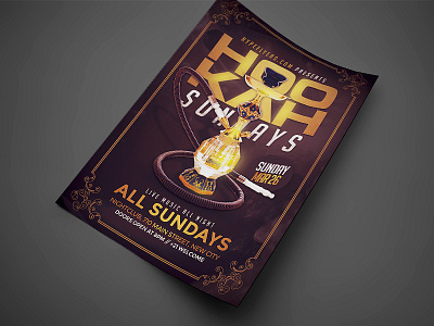 Hookah Days Flyer Template alcohol arabian hookah bar bash bday birthday flyer invitation night club party flyer poster psd template