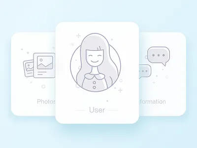 icons&cards app boy cute fashion girl icons illustration information lively photo ui yellow