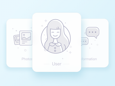 icons&cards app boy cute fashion girl icons illustration information lively photo ui yellow