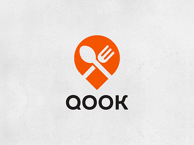 Qook app food logo pin restaurant