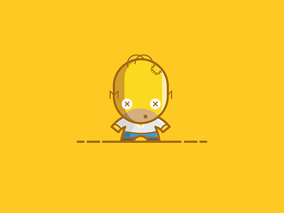 Homer J. Simpson - Voodoo Dolls Series - The Simpsons Saga doh doll donut homer homer simpson illustration simpsons the simpsons vector voodoo yellow
