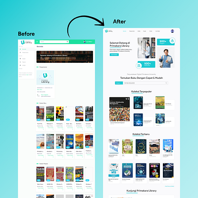 Redesign Primakara University Library Website produtdesign revamp ui ux