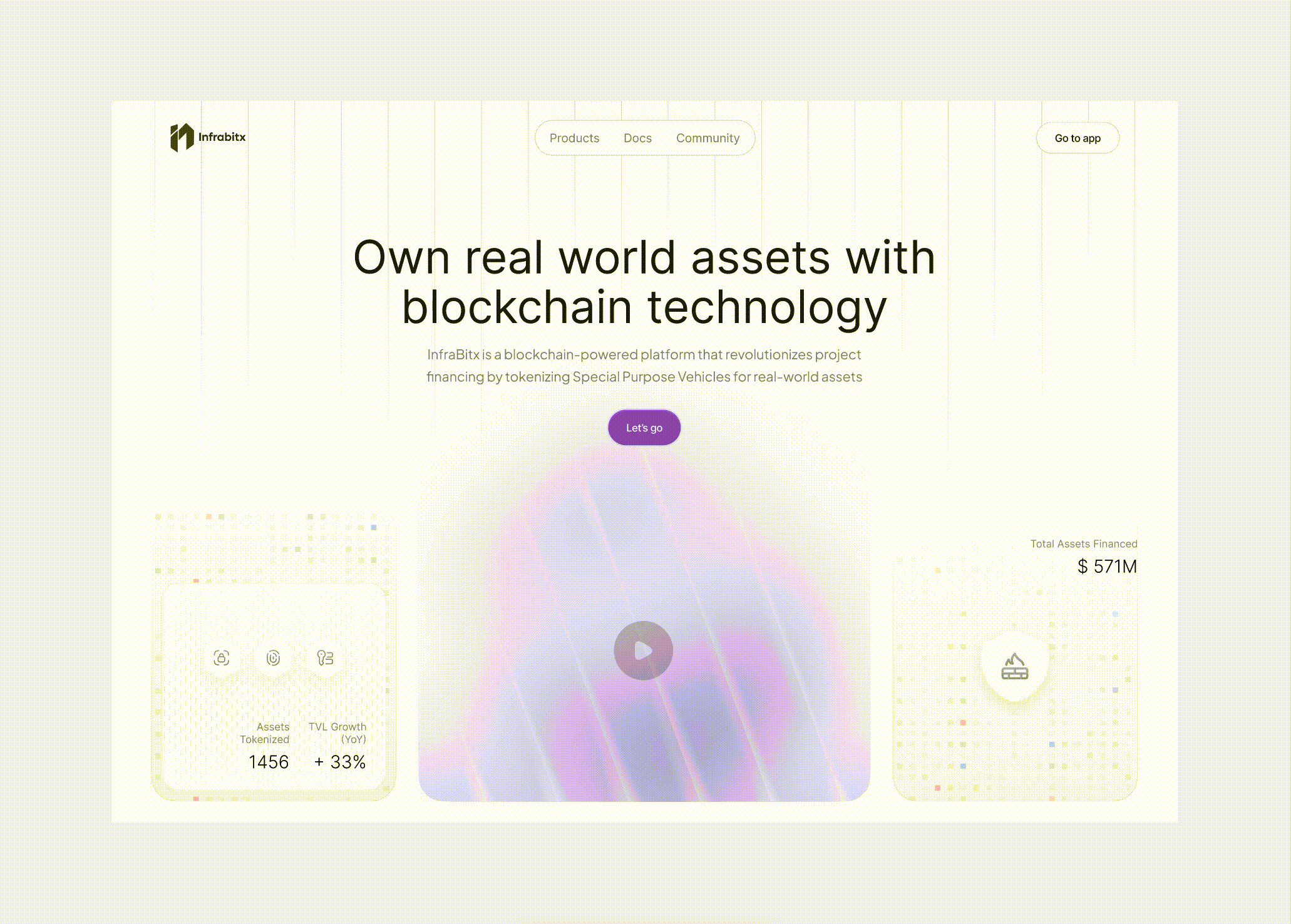 InfrabitX landing page animation interaction landing page ui web