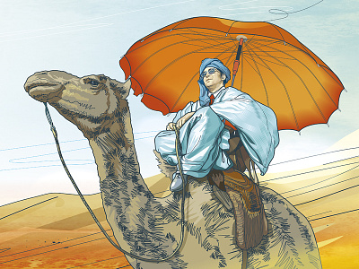 Under the umbrella 2 art digital illustration image