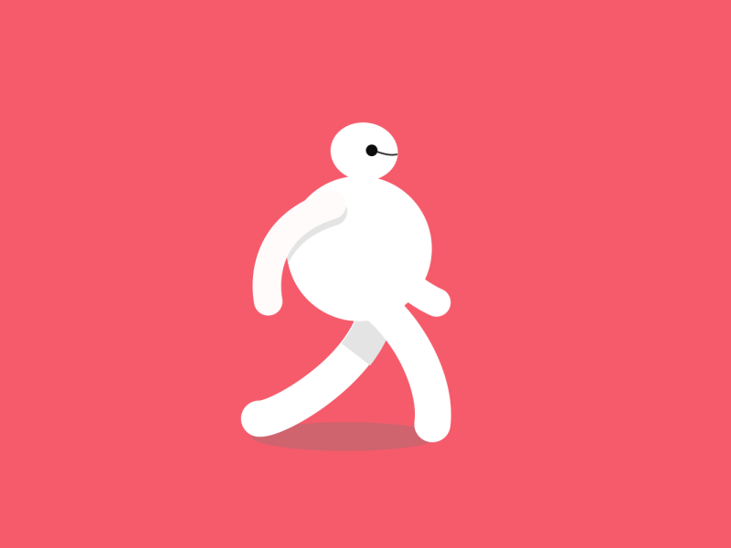 White walk animation gif ux