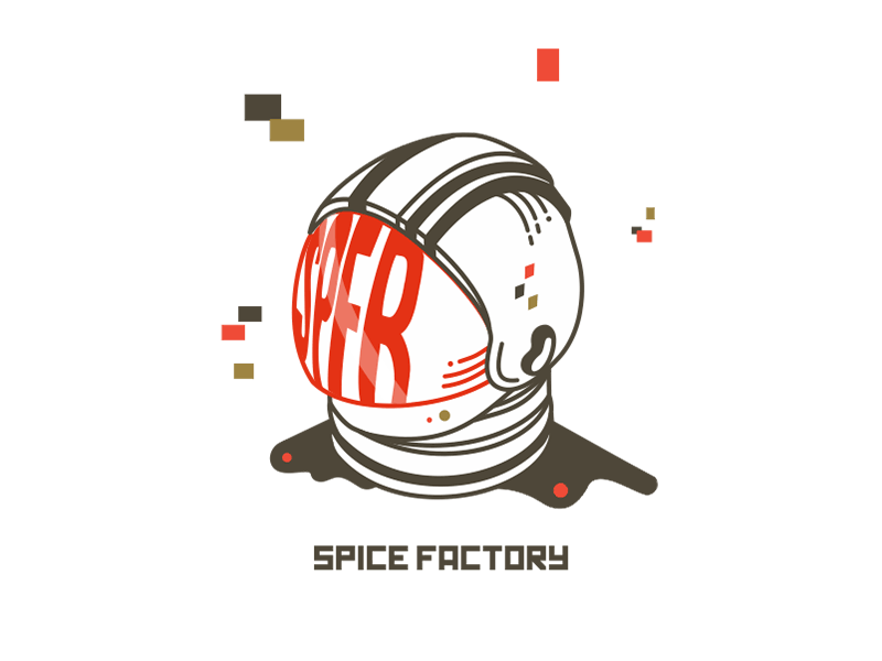 SpiceFactory Helmet animation astronaut branding character gif graphicdesign helmet illustration minimal motion motiondesign space