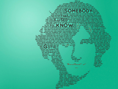 Somebody green music singer somebody typography