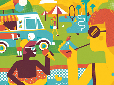 Savor Summer (detail) editorial illustration geometric illustration summer vector washingtonpost