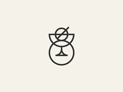 Cocktail + Ring Outtake cocktail drink icon logo mark monoline ring