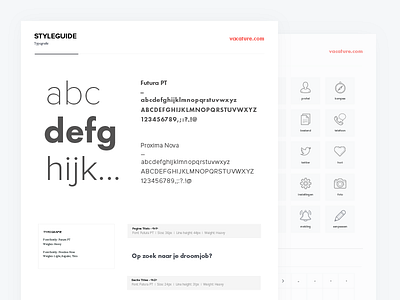 Vacature Styleguide icons minimal styleguide typography