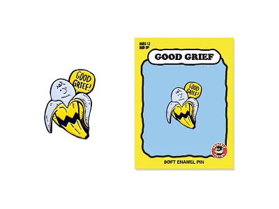 Good Grief enamel pin charlie brown enamel pin grackledistro parody