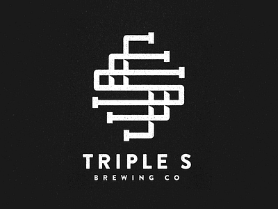 Triple S Brewing badge beer brewery brewing icon logo triple s word mark