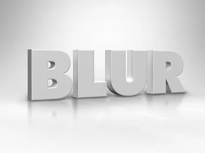 Blur 3d typography block type dimensional type white